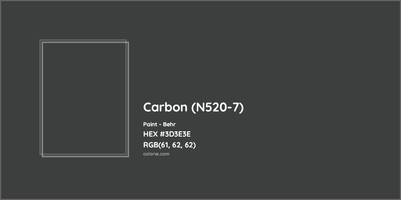 HEX #3D3E3E Carbon (N520-7) Paint Behr - Color Code