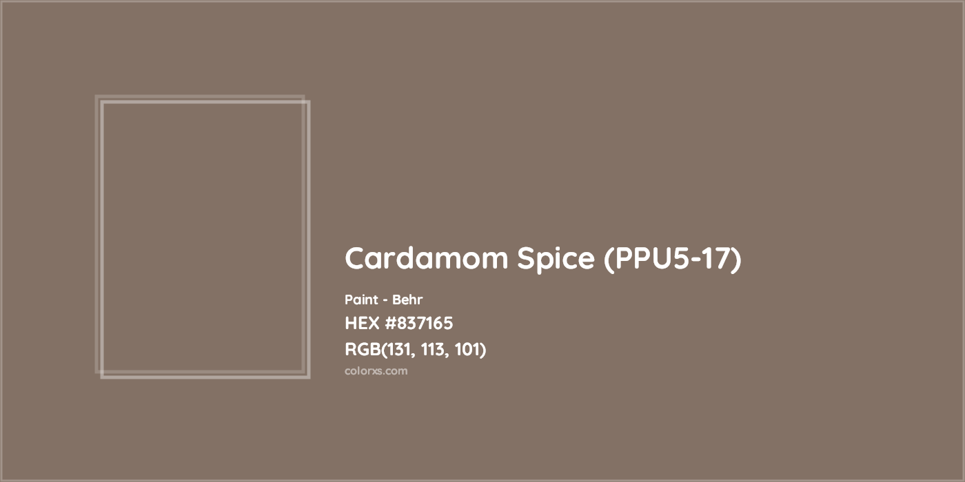 HEX #837165 Cardamom Spice (PPU5-17) Paint Behr - Color Code