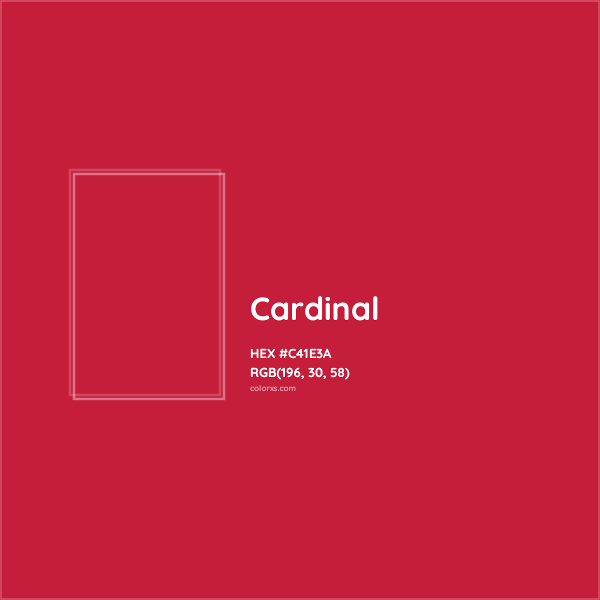 HEX #C41E3A Cardinal Color - Color Code
