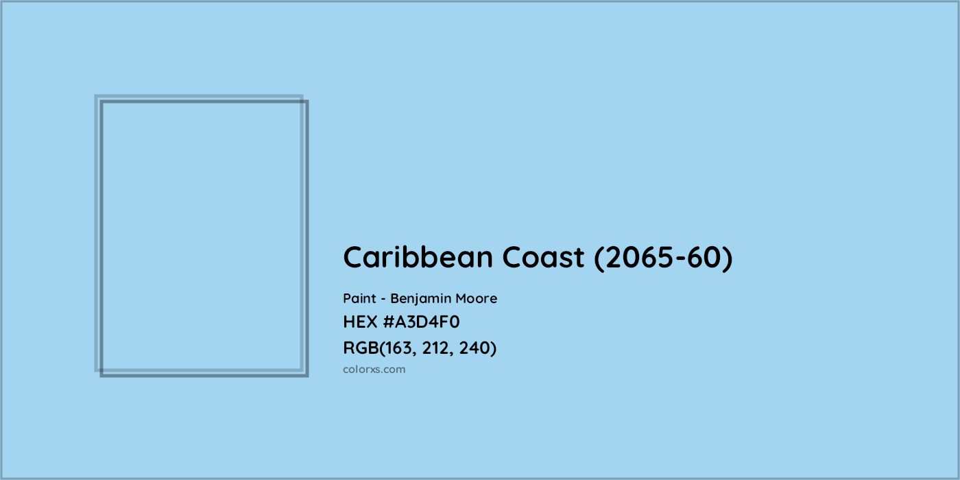 HEX #A3D4F0 Caribbean Coast (2065-60) Paint Benjamin Moore - Color Code