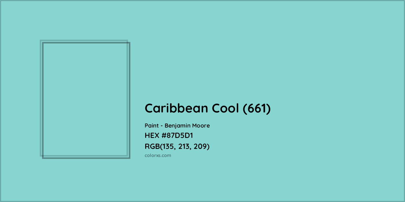 HEX #87D5D1 Caribbean Cool (661) Paint Benjamin Moore - Color Code