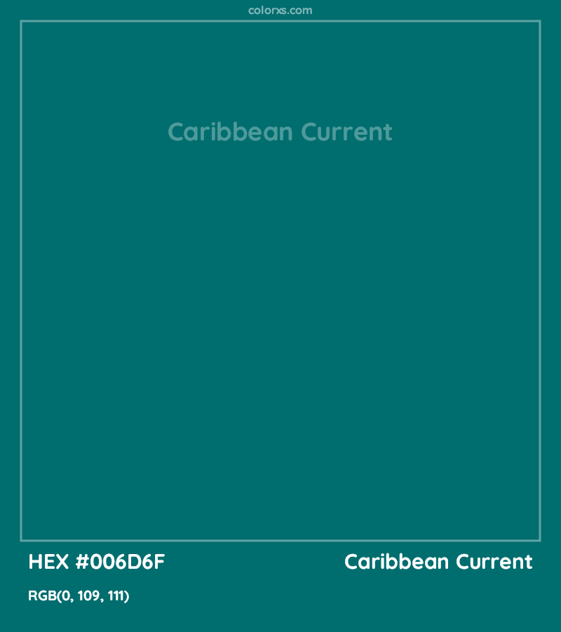 HEX #006D6F Caribbean Current Color - Color Code