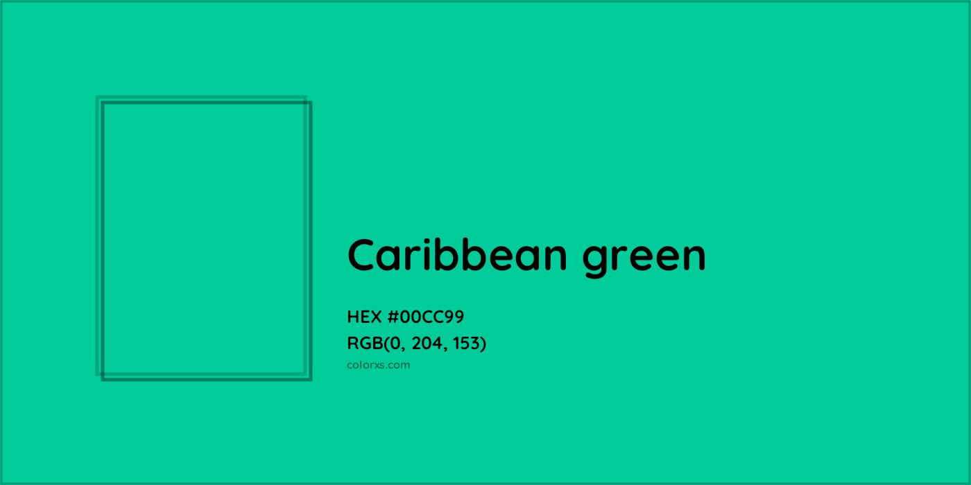 HEX #00CC99 Caribbean green Color Crayola Crayons - Color Code