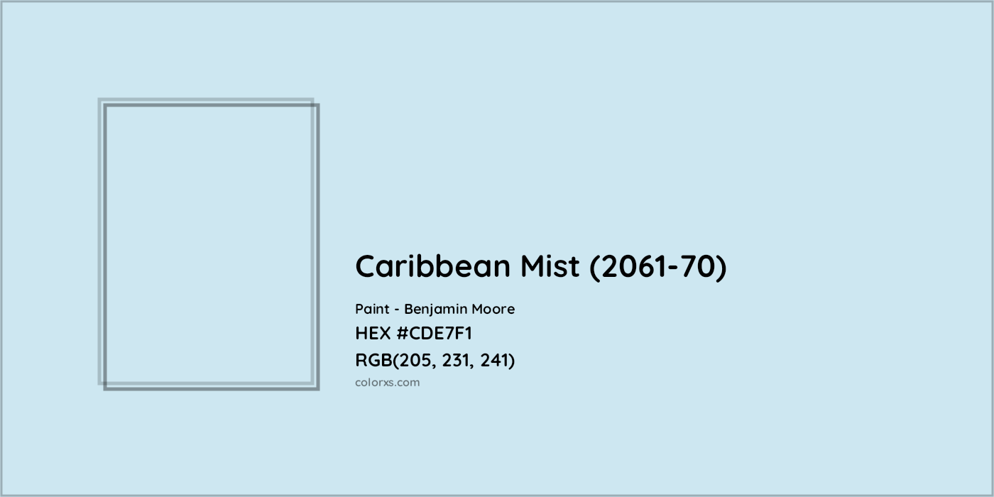 HEX #CDE7F1 Caribbean Mist (2061-70) Paint Benjamin Moore - Color Code
