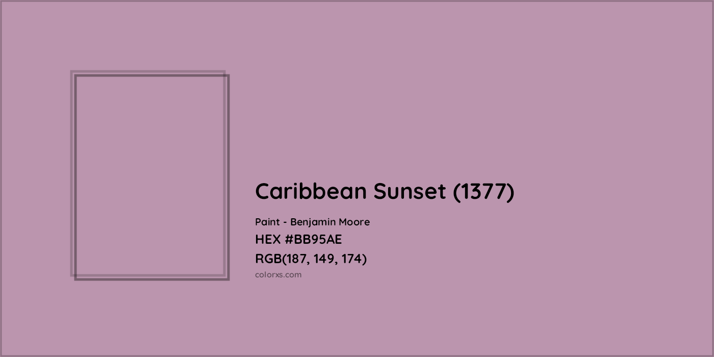 HEX #BB95AE Caribbean Sunset (1377) Paint Benjamin Moore - Color Code
