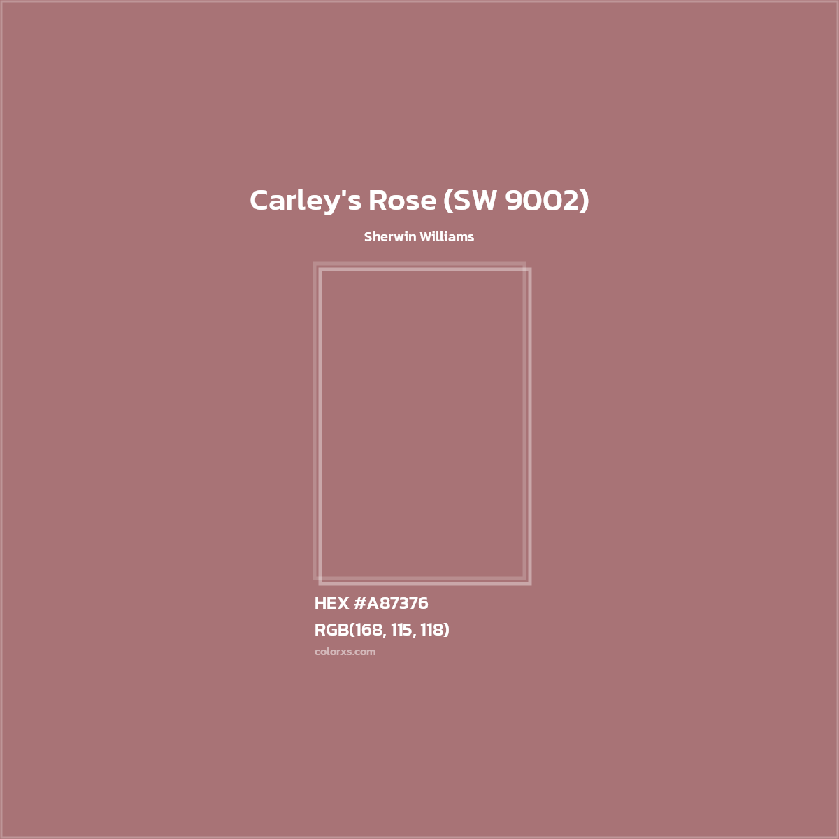 HEX #A87376 Carley's Rose (SW 9002) Paint Sherwin Williams - Color Code