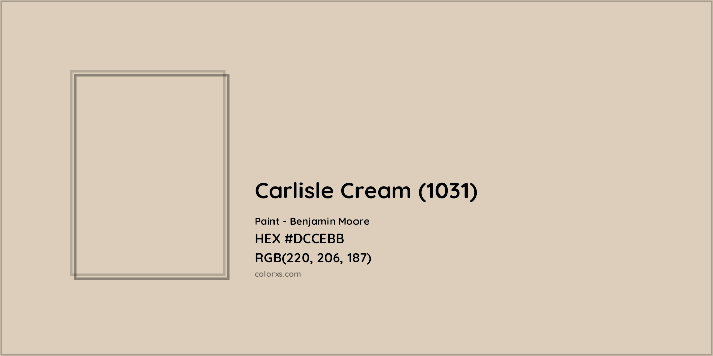 HEX #DCCEBB Carlisle Cream (1031) Paint Benjamin Moore - Color Code