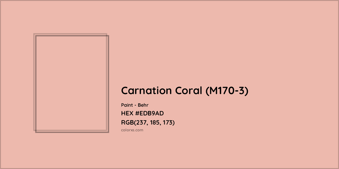 HEX #EDB9AD Carnation Coral (M170-3) Paint Behr - Color Code