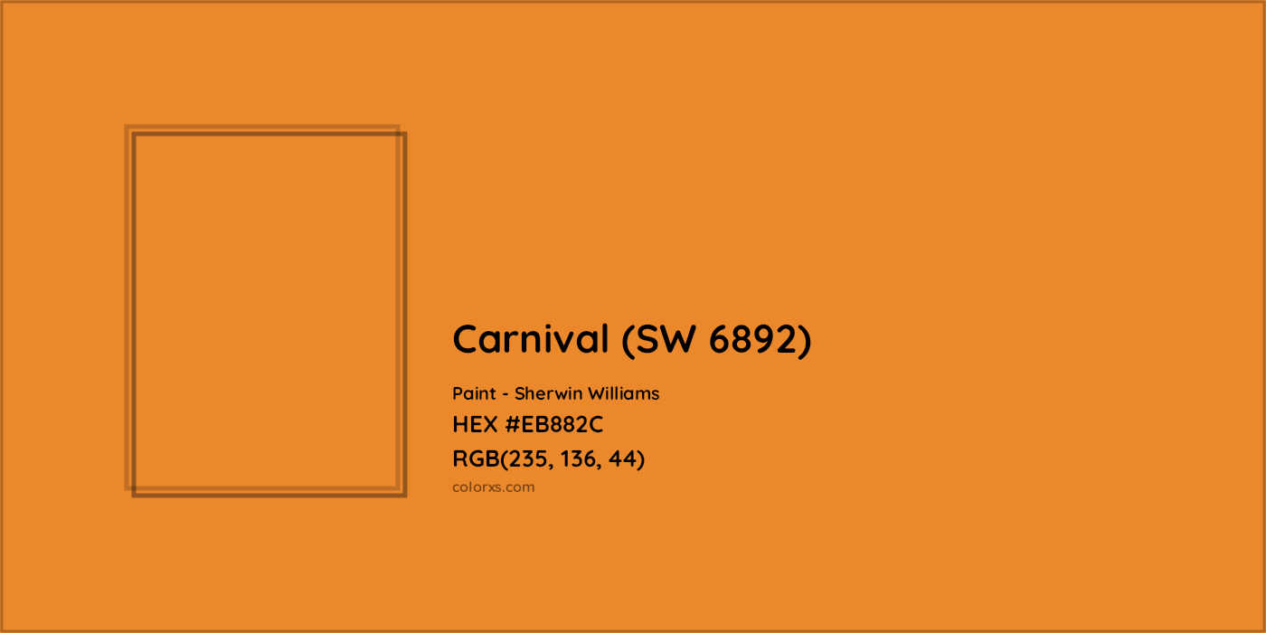HEX #EB882C Carnival (SW 6892) Paint Sherwin Williams - Color Code