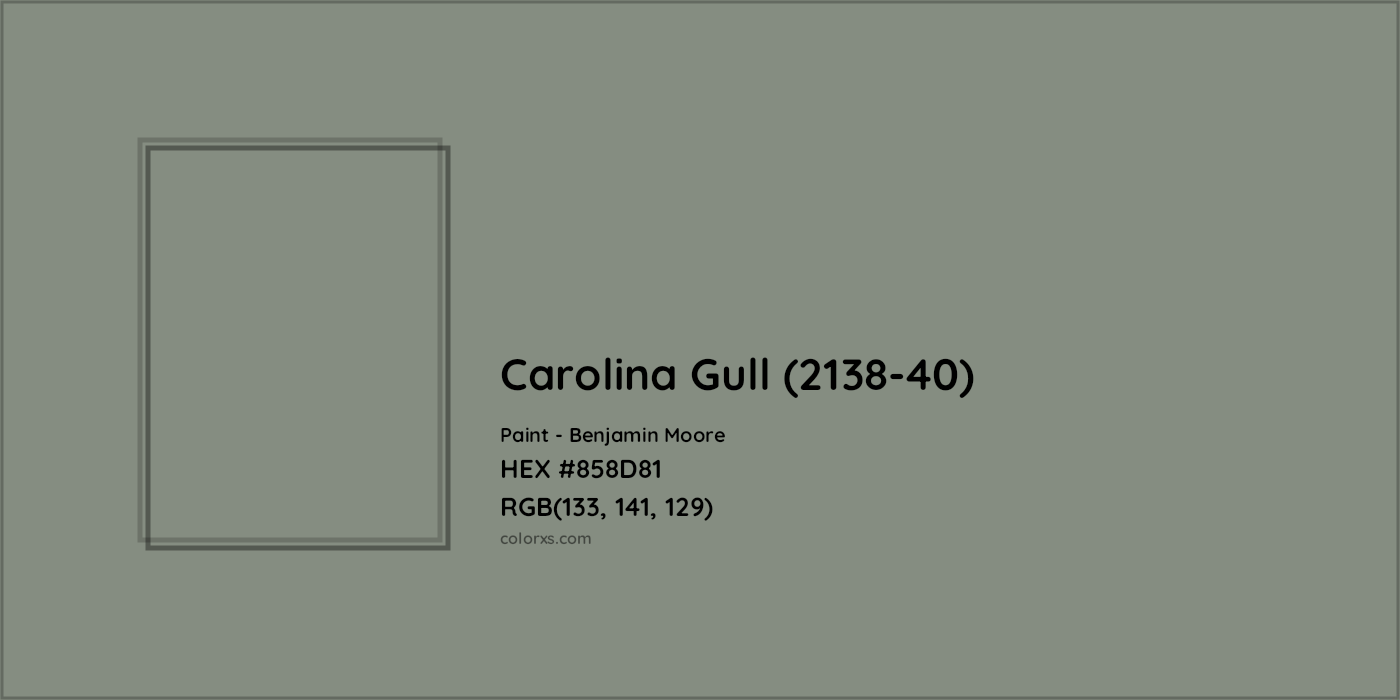 HEX #858D81 Carolina Gull (2138-40) Paint Benjamin Moore - Color Code