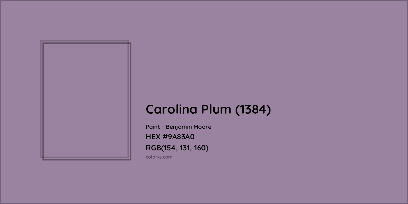 HEX #9A83A0 Carolina Plum (1384) Paint Benjamin Moore - Color Code
