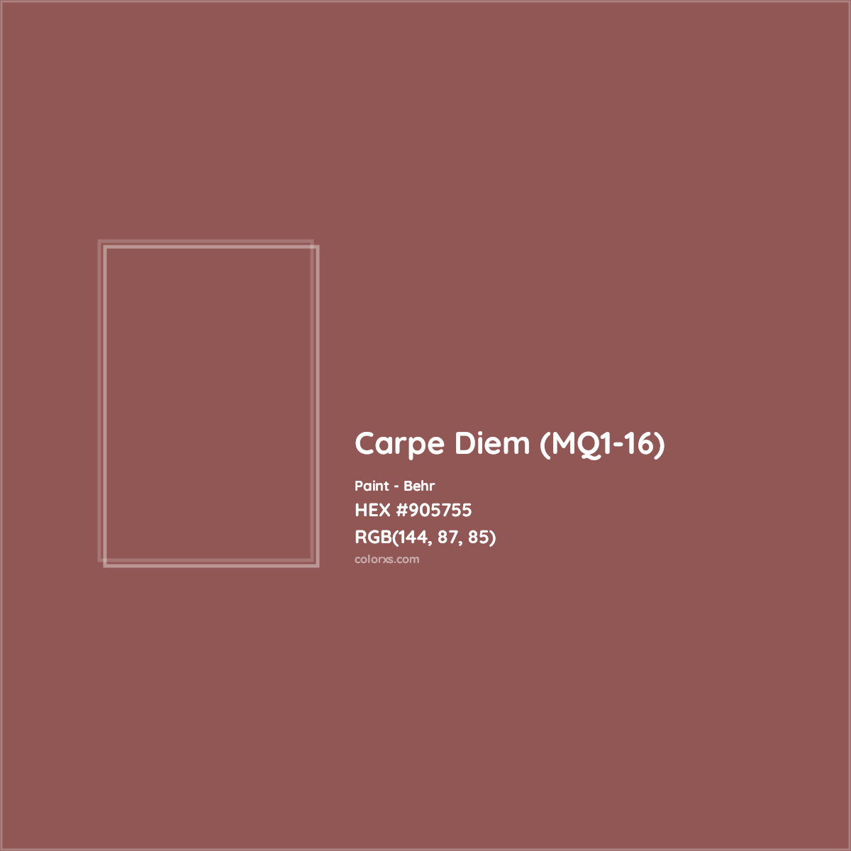 HEX #905755 Carpe Diem (MQ1-16) Paint Behr - Color Code