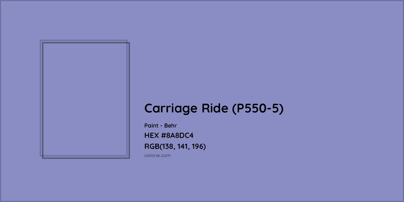 HEX #8A8DC4 Carriage Ride (P550-5) Paint Behr - Color Code