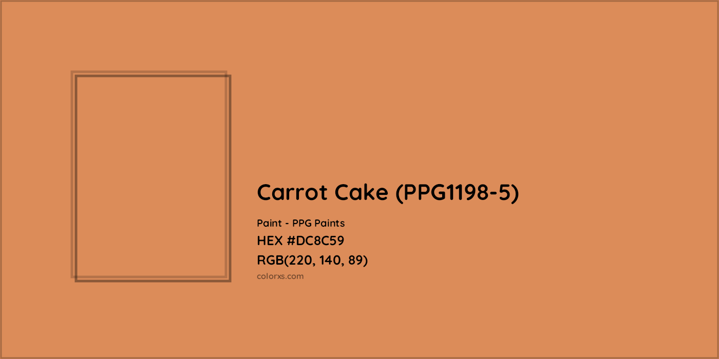 HEX #DC8C59 Carrot Cake (PPG1198-5) Paint PPG Paints - Color Code