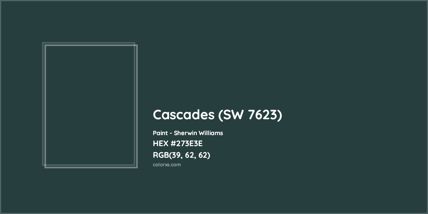 HEX #273E3E Cascades (SW 7623) Paint Sherwin Williams - Color Code