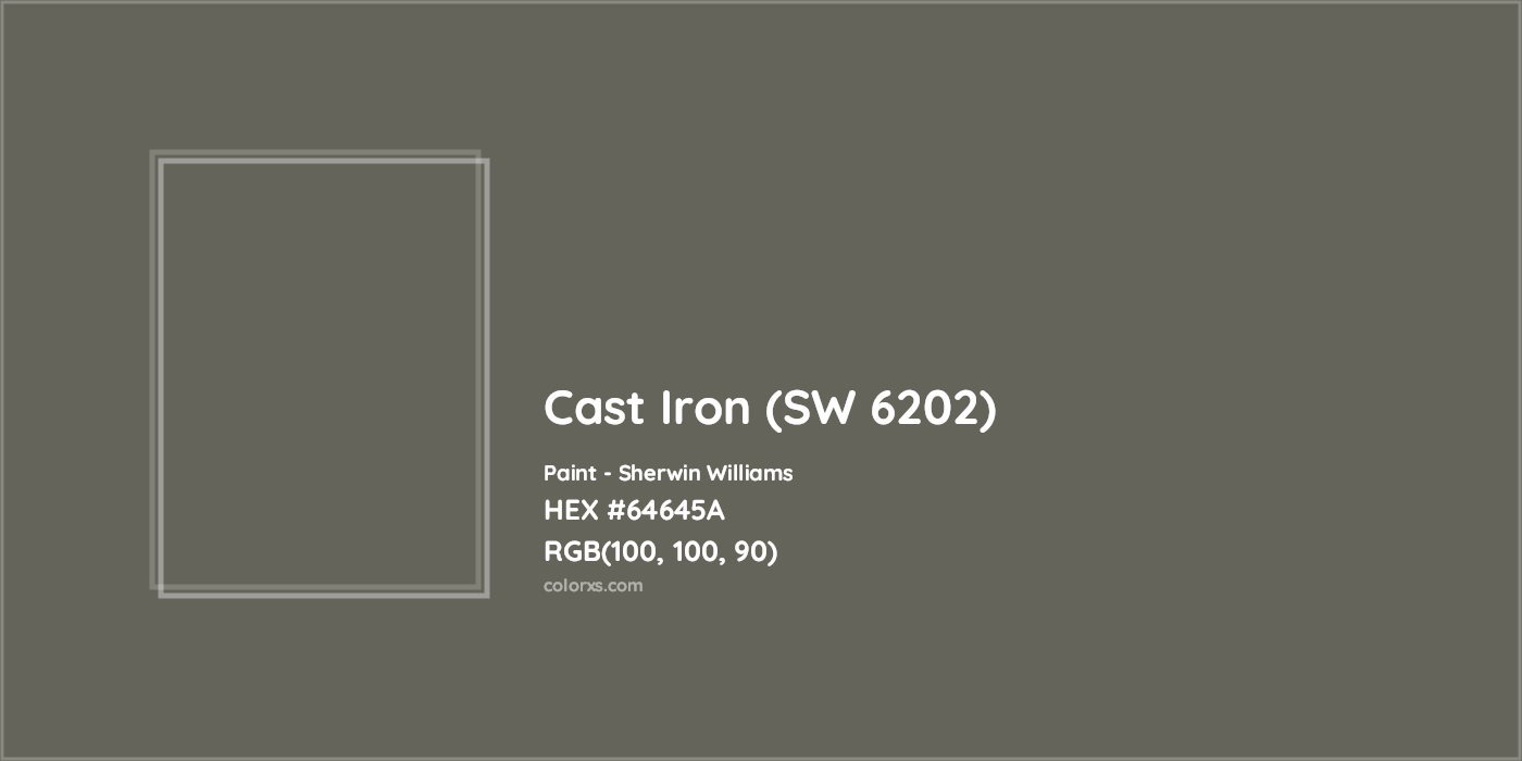 HEX #64645A Cast Iron (SW 6202) Paint Sherwin Williams - Color Code