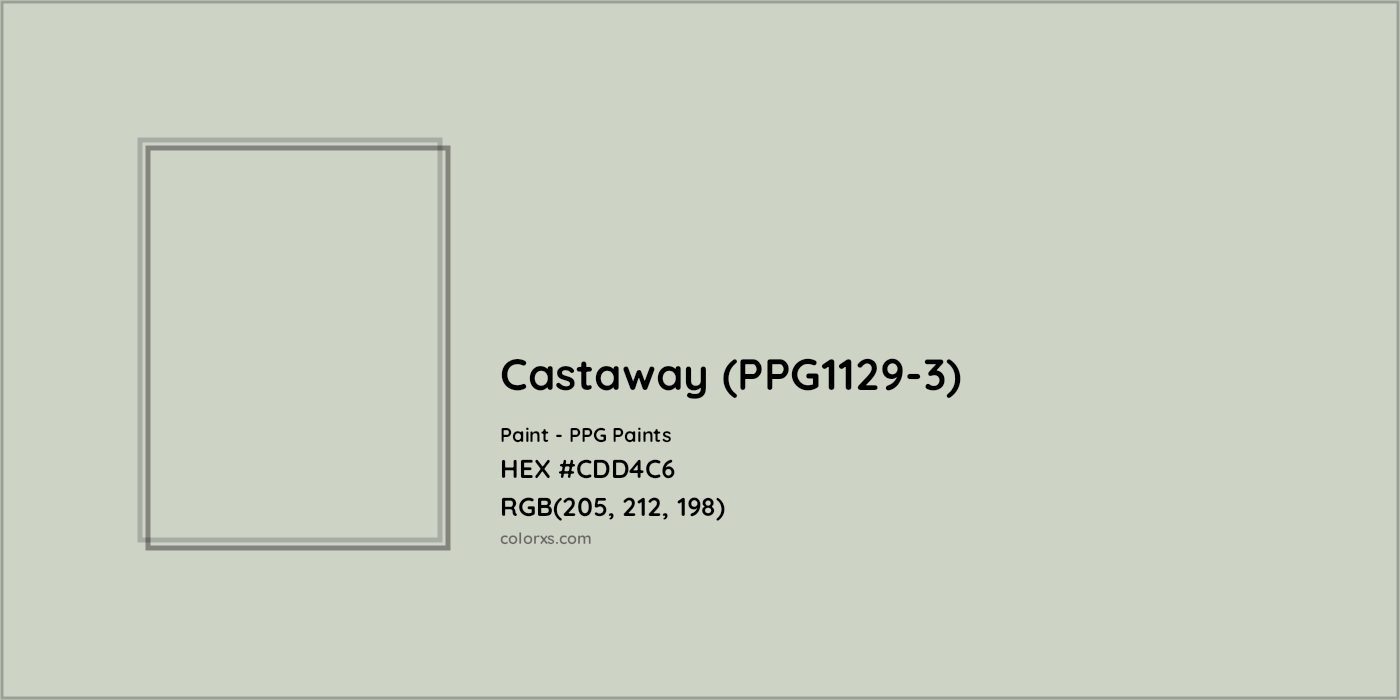 HEX #CDD4C6 Castaway (PPG1129-3) Paint PPG Paints - Color Code