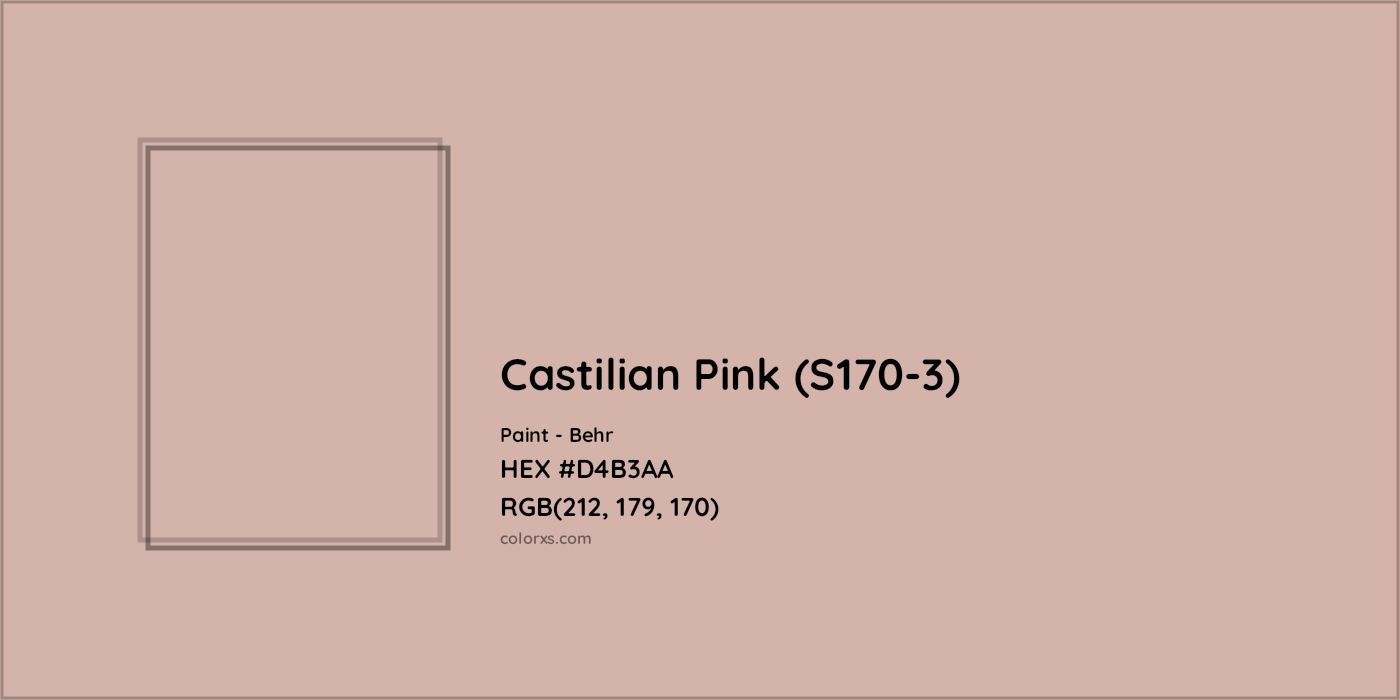 HEX #D4B3AA Castilian Pink (S170-3) Paint Behr - Color Code