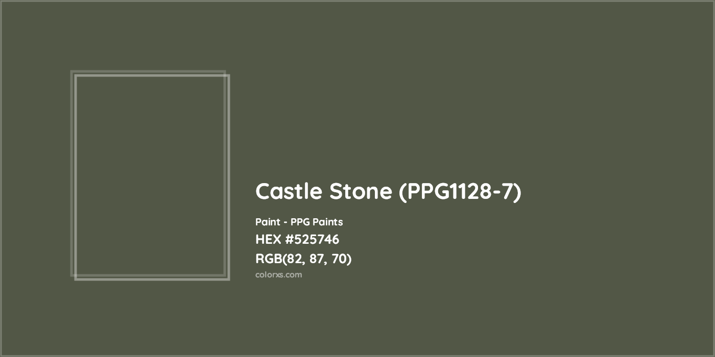 HEX #525746 Castle Stone (PPG1128-7) Paint PPG Paints - Color Code
