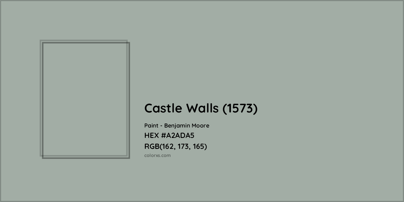 HEX #A2ADA5 Castle Walls (1573) Paint Benjamin Moore - Color Code