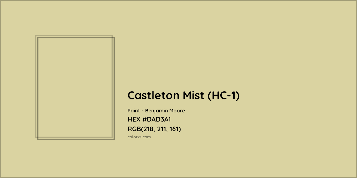 HEX #DAD3A1 Castleton Mist (HC-1) Paint Benjamin Moore - Color Code