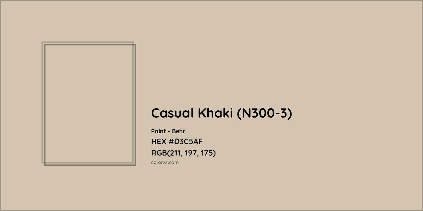 HEX #D3C5AF Casual Khaki (N300-3) Paint Behr - Color Code