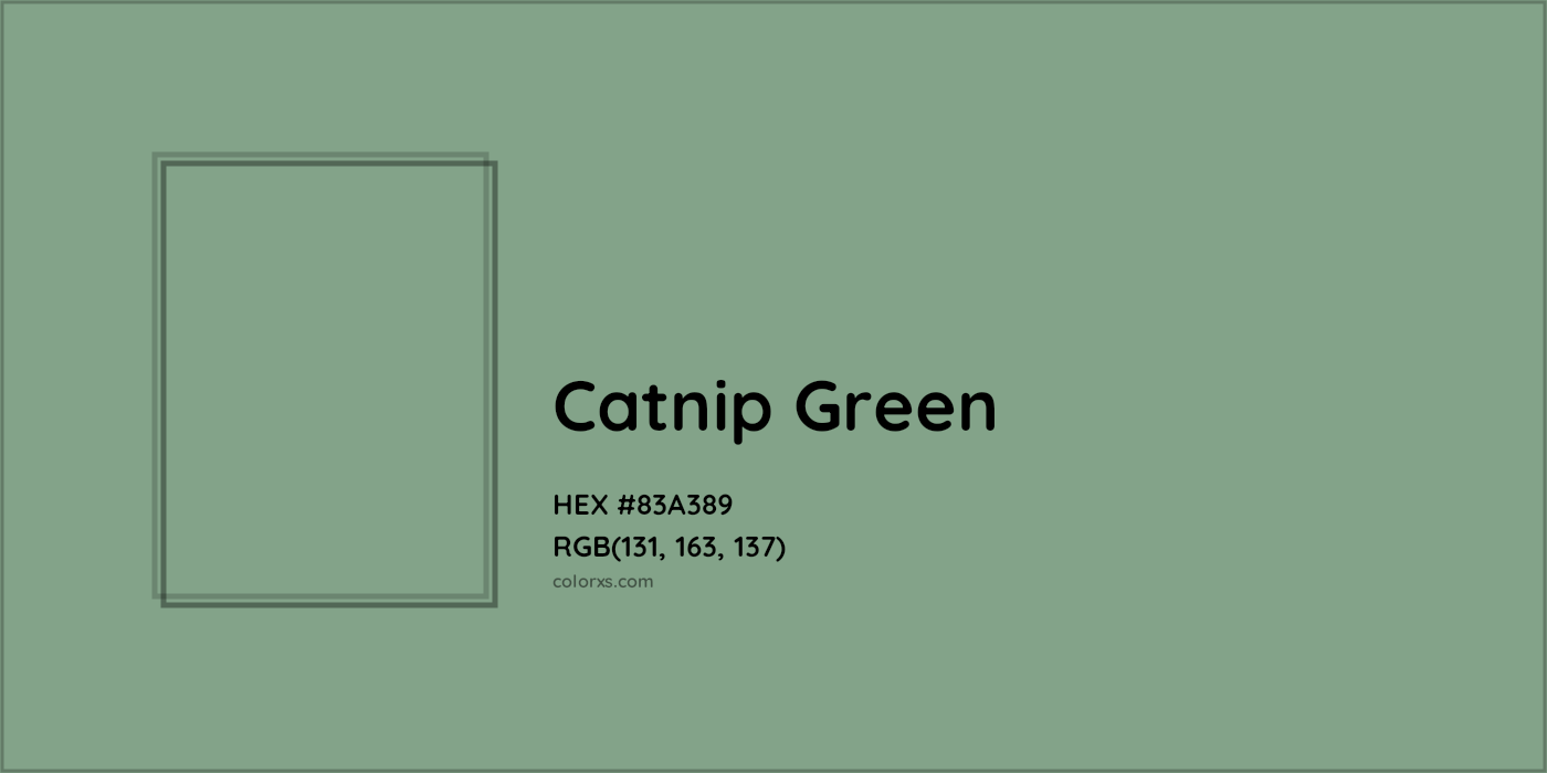 HEX #83A389 Catnip Green Color - Color Code