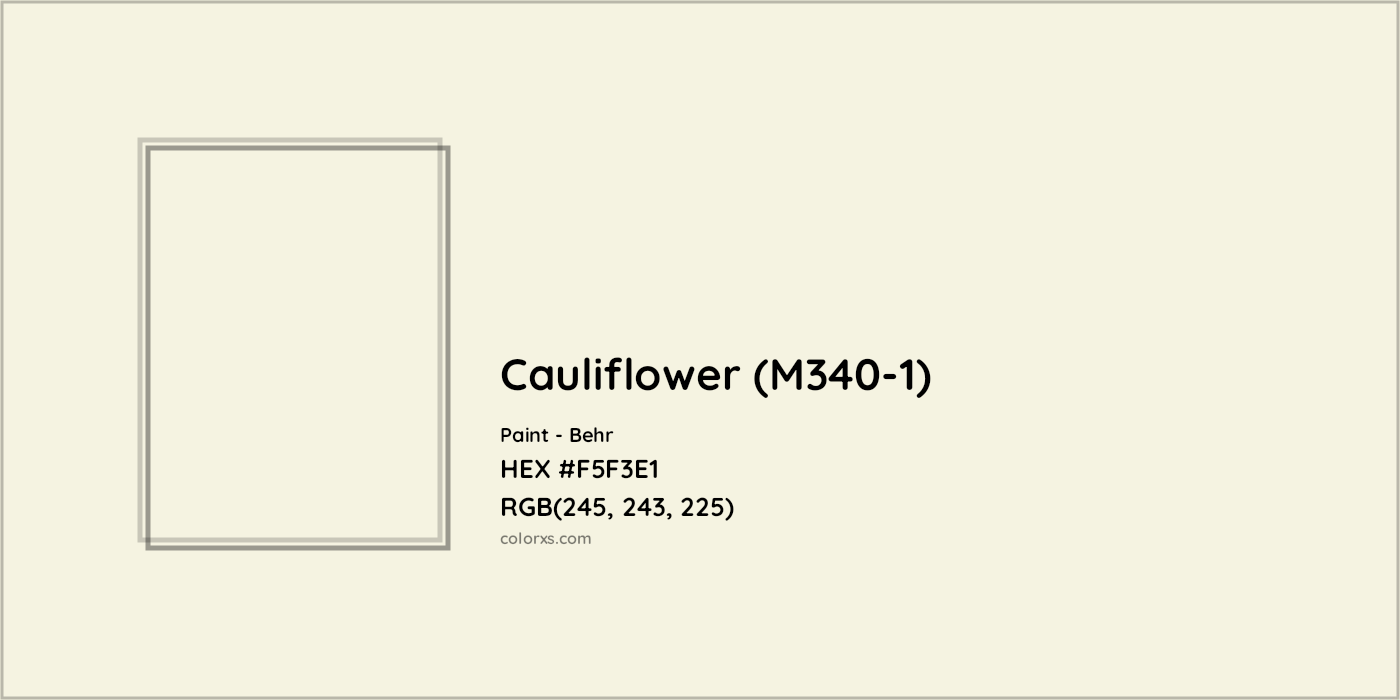 HEX #F5F3E1 Cauliflower (M340-1) Paint Behr - Color Code