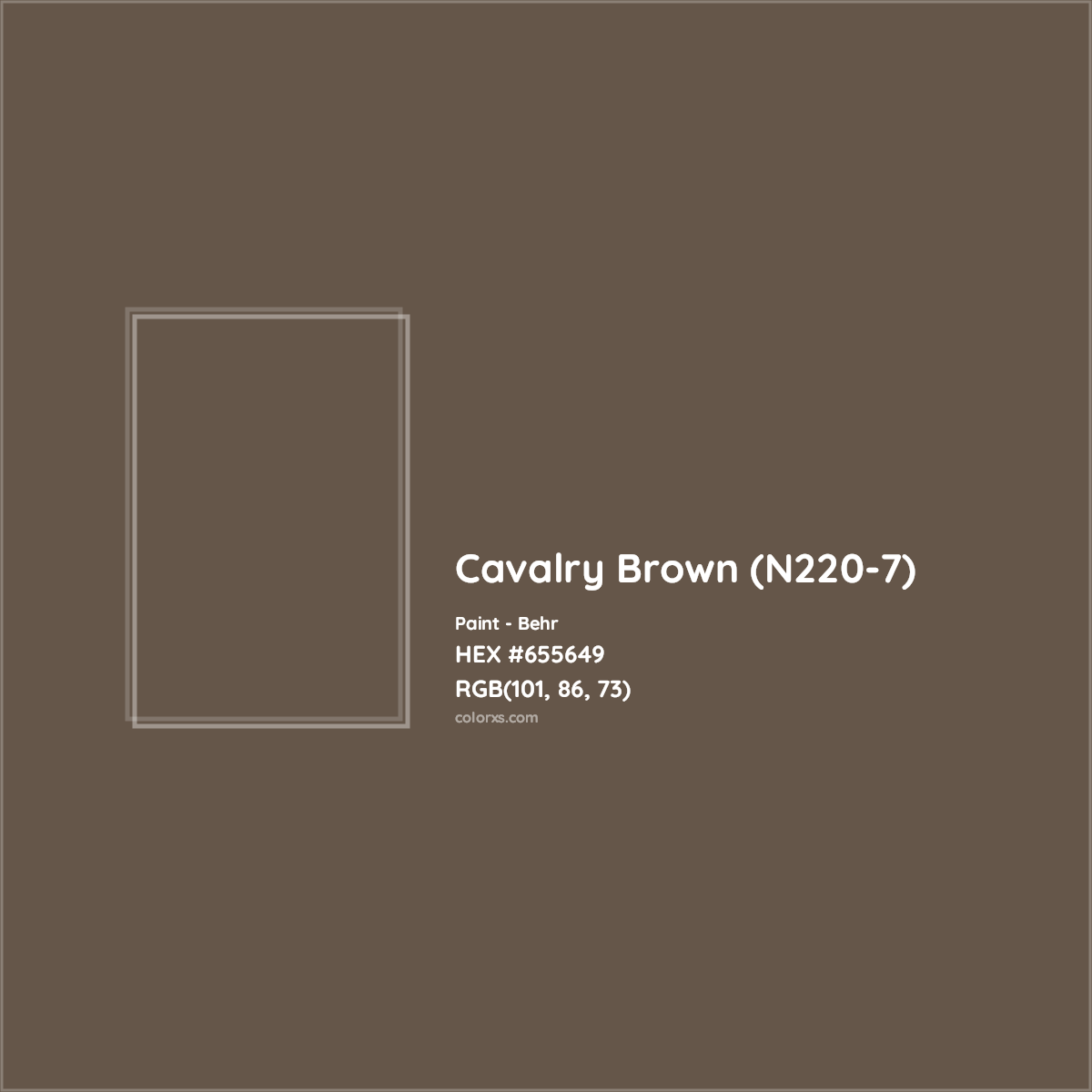 HEX #655649 Cavalry Brown (N220-7) Paint Behr - Color Code