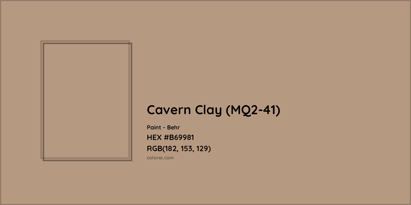 HEX #B69981 Cavern Clay (MQ2-41) Paint Behr - Color Code
