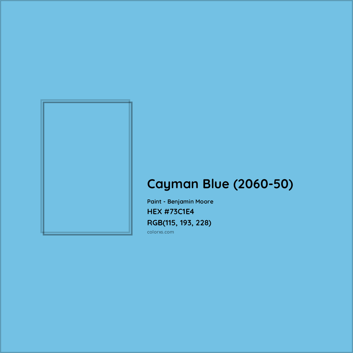 HEX #73C1E4 Cayman Blue (2060-50) Paint Benjamin Moore - Color Code