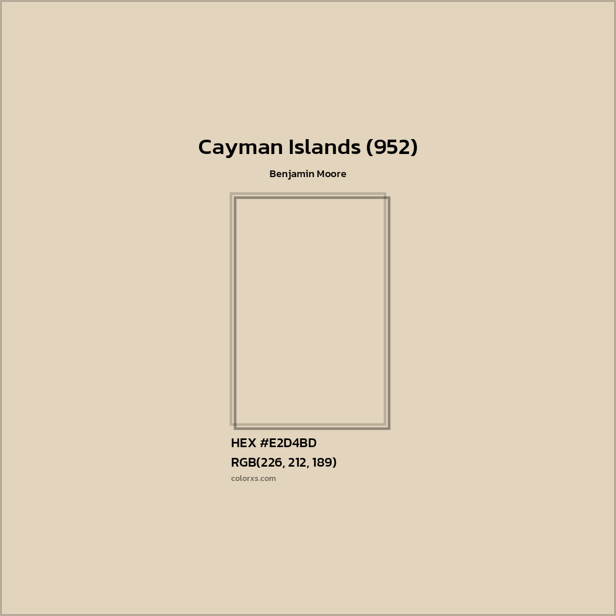 HEX #E2D4BD Cayman Islands (952) Paint Benjamin Moore - Color Code