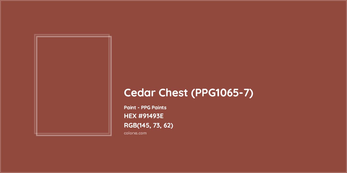 HEX #91493E Cedar Chest (PPG1065-7) Paint PPG Paints - Color Code