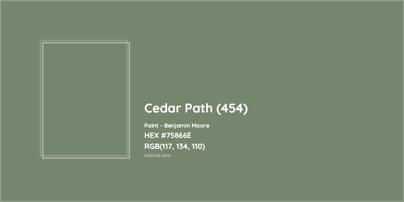 HEX #75866E Cedar Path (454) Paint Benjamin Moore - Color Code