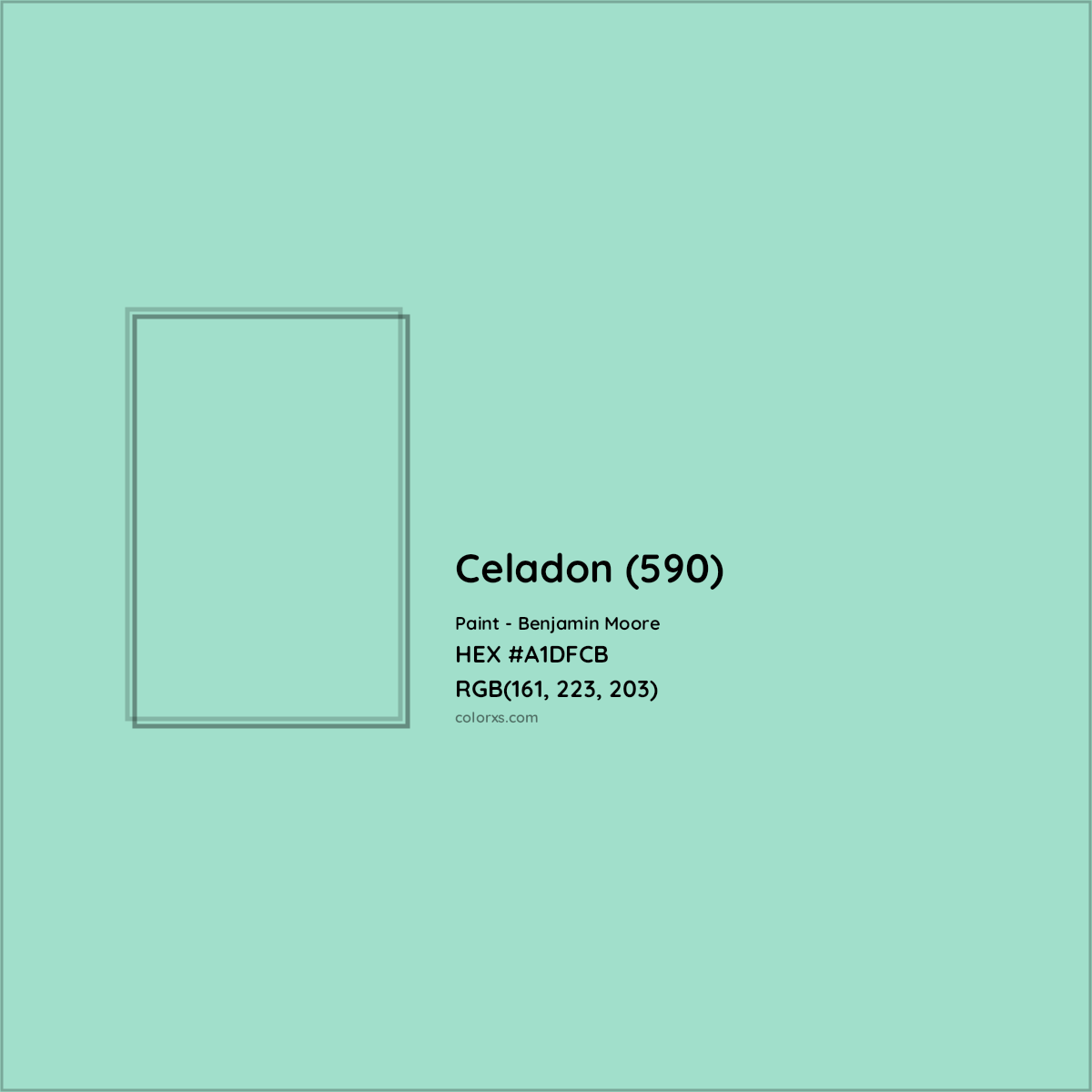 HEX #A1DFCB Celadon (590) Paint Benjamin Moore - Color Code