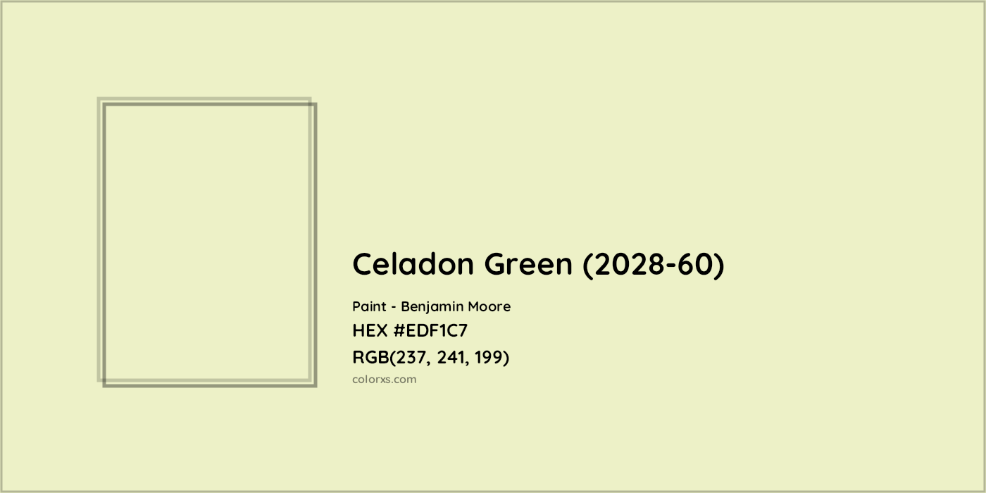 HEX #EDF1C7 Celadon Green (2028-60) Paint Benjamin Moore - Color Code