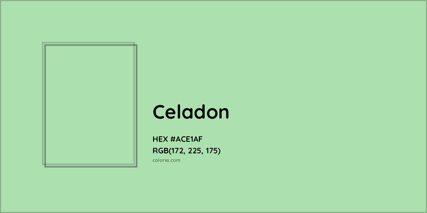 HEX #ACE1AF Celadon Color - Color Code