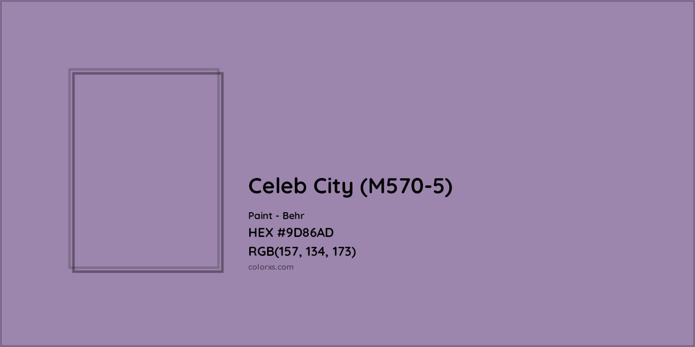 HEX #9D86AD Celeb City (M570-5) Paint Behr - Color Code