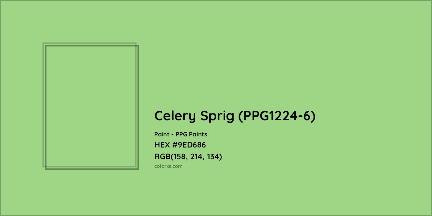 HEX #9ED686 Celery Sprig (PPG1224-6) Paint PPG Paints - Color Code