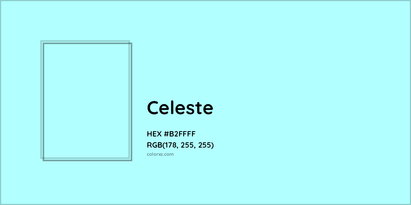 HEX #B2FFFF Celeste Color - Color Code