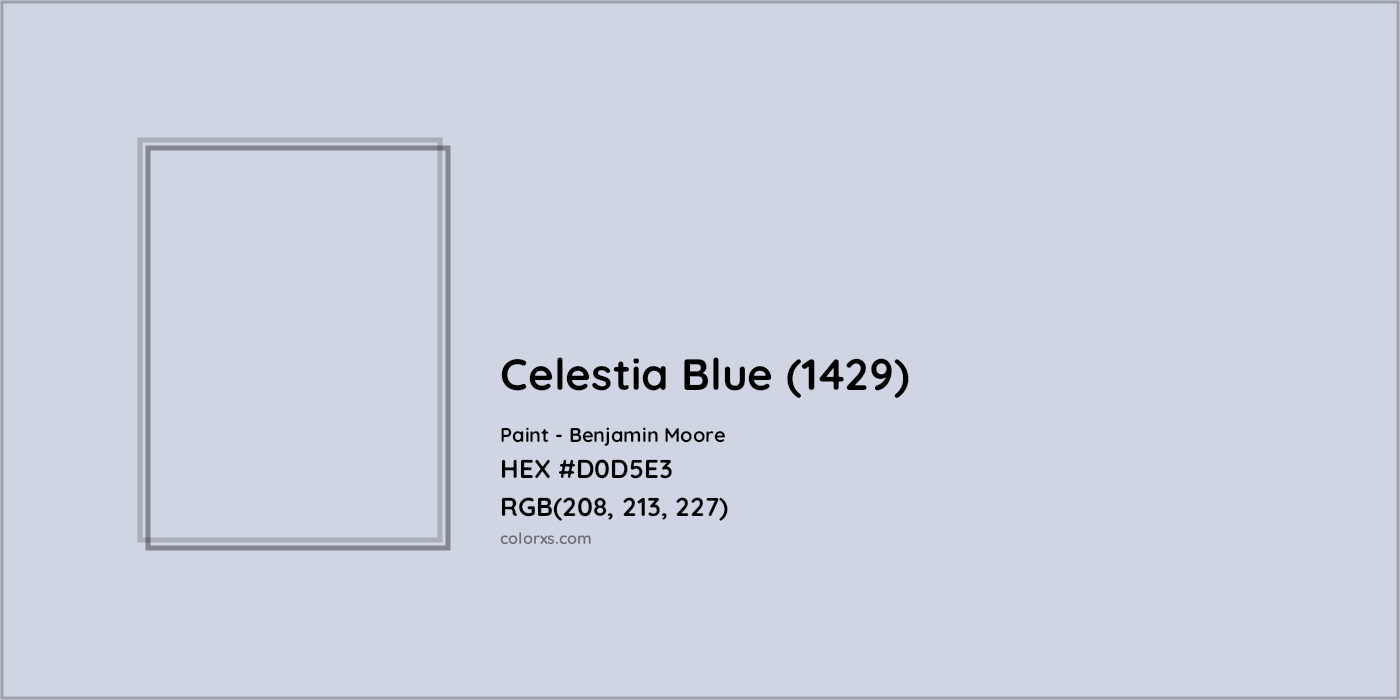 HEX #D0D5E3 Celestia Blue (1429) Paint Benjamin Moore - Color Code