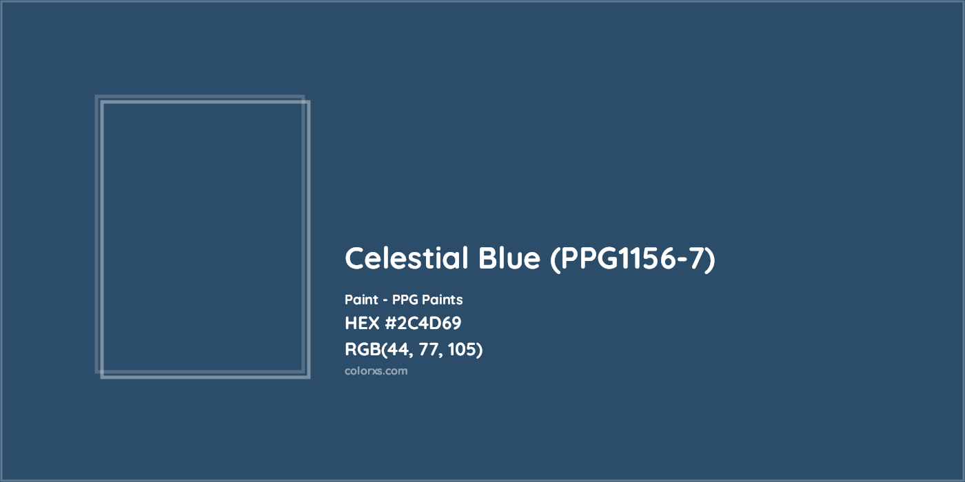 HEX #2C4D69 Celestial Blue (PPG1156-7) Paint PPG Paints - Color Code