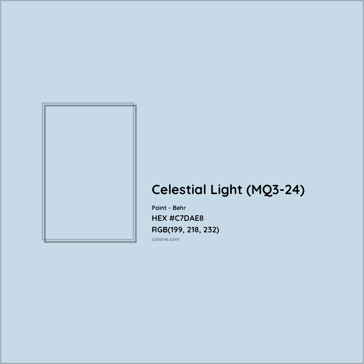 HEX #C7DAE8 Celestial Light (MQ3-24) Paint Behr - Color Code
