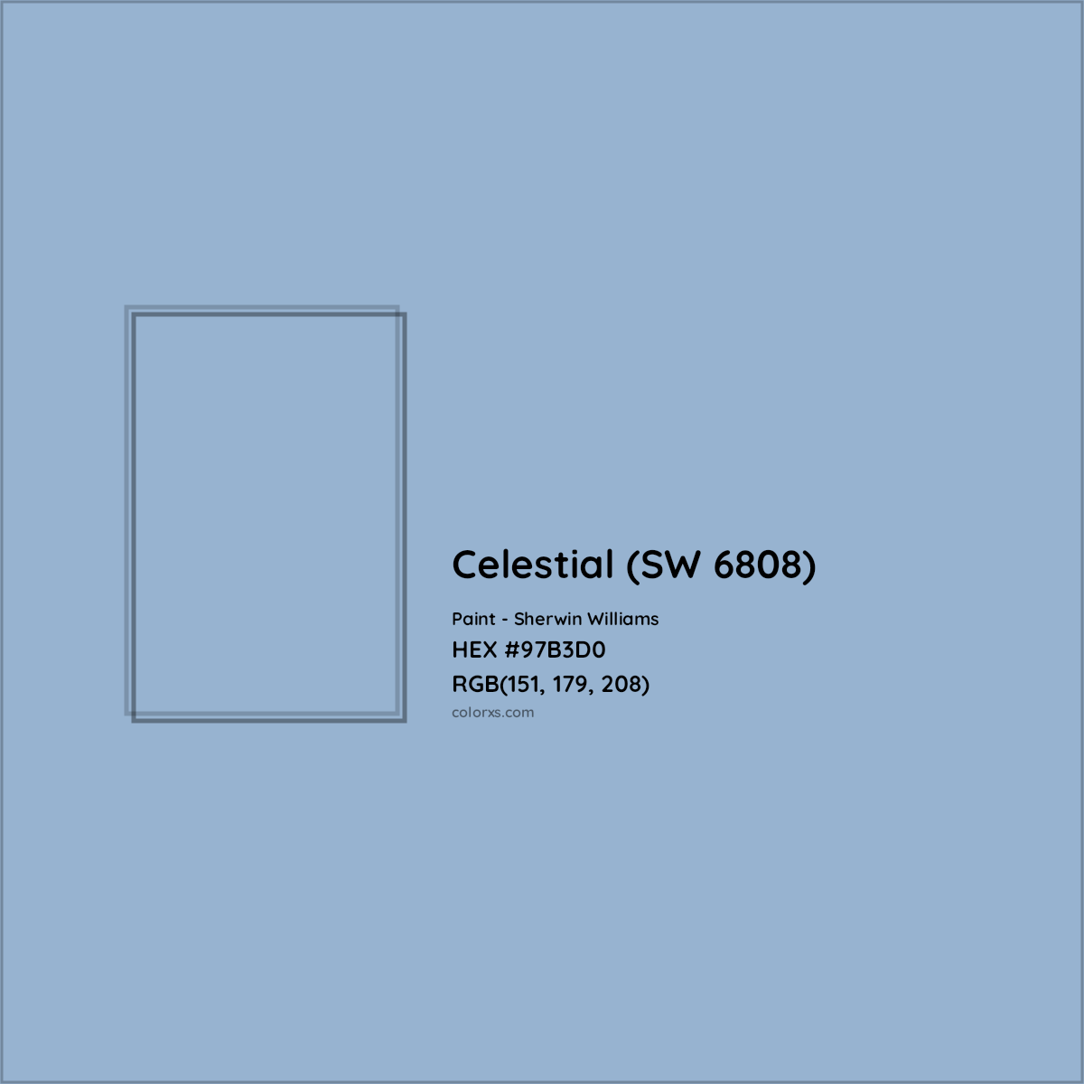 HEX #97B3D0 Celestial (SW 6808) Paint Sherwin Williams - Color Code