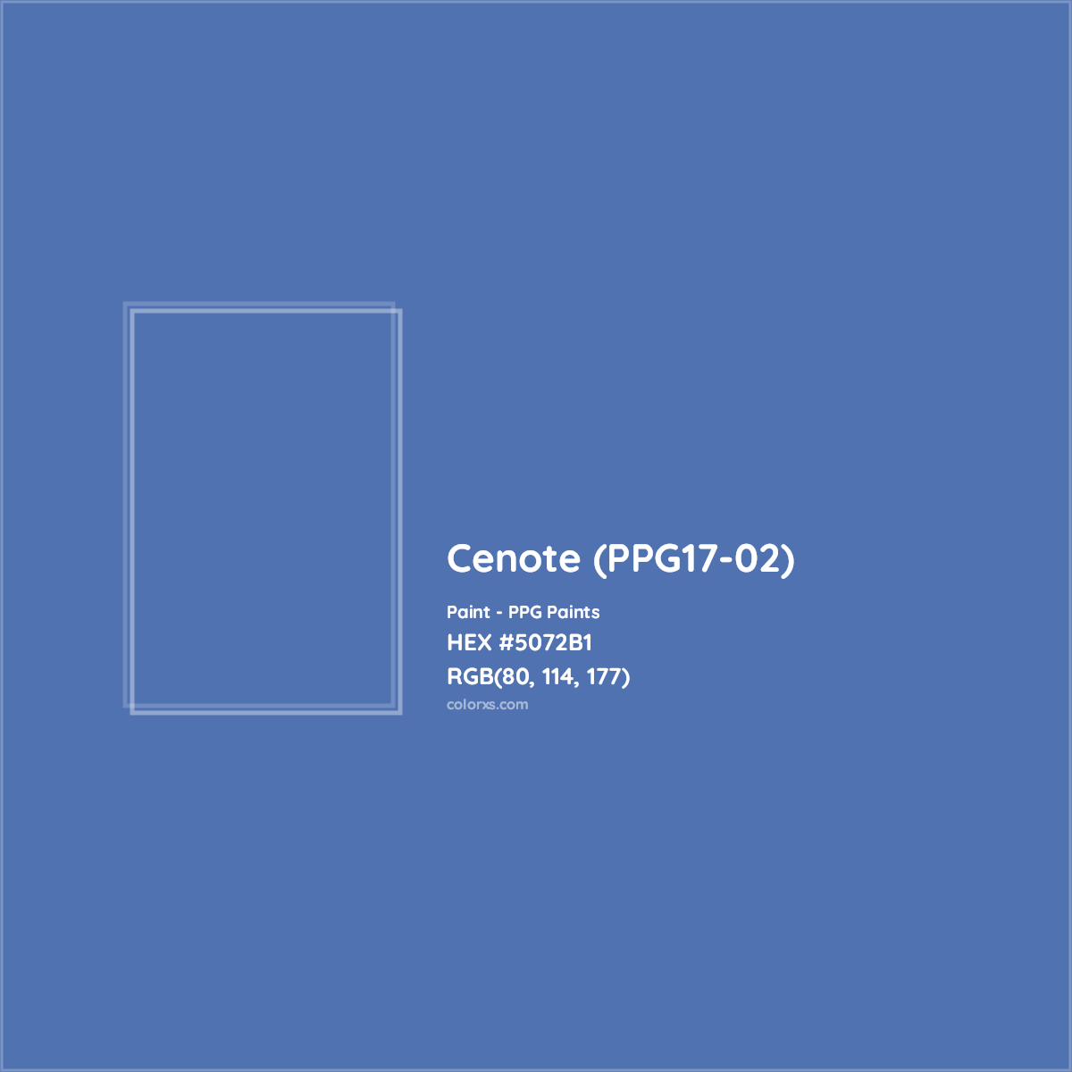HEX #5072B1 Cenote (PPG17-02) Paint PPG Paints - Color Code