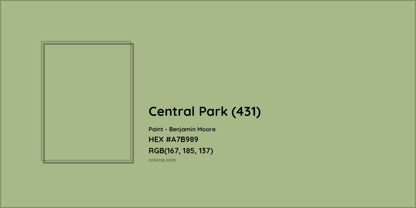 HEX #A7B989 Central Park (431) Paint Benjamin Moore - Color Code