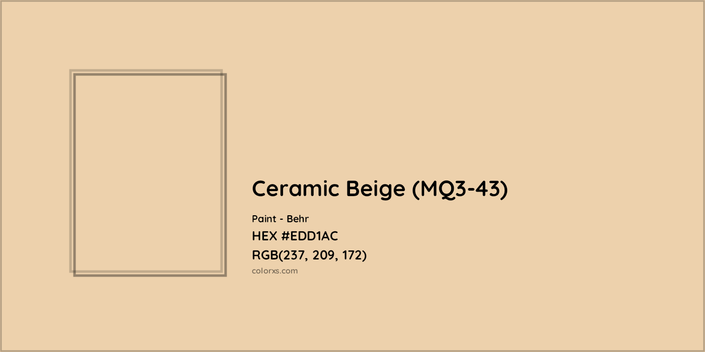 HEX #EDD1AC Ceramic Beige (MQ3-43) Paint Behr - Color Code
