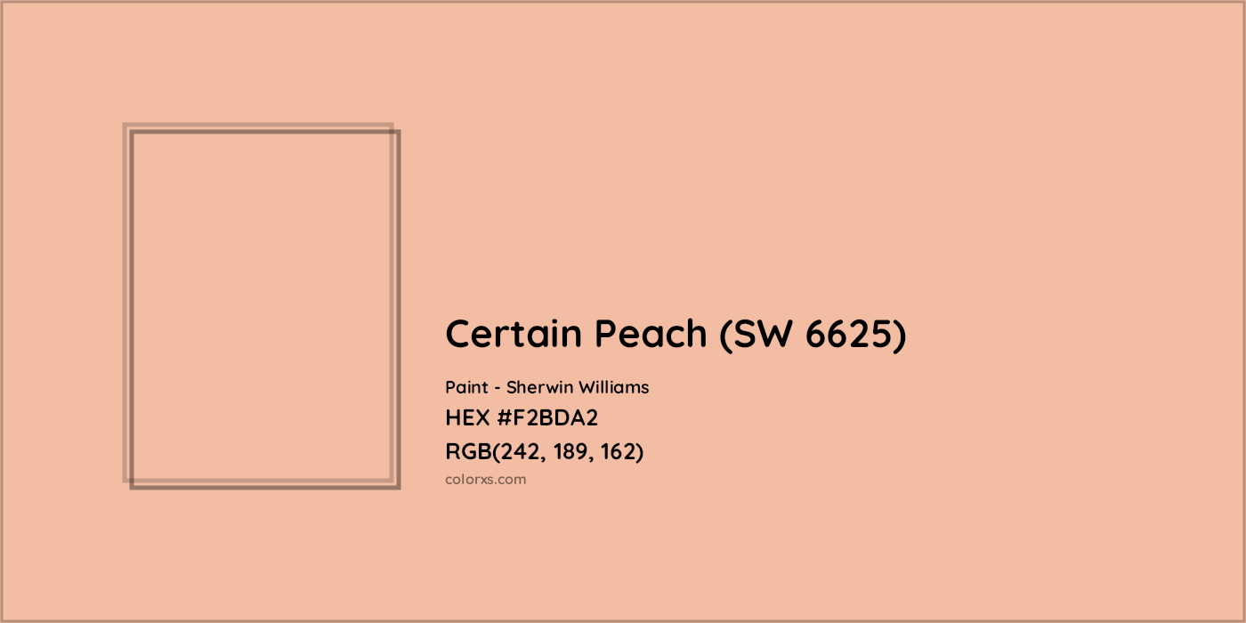 HEX #F2BDA2 Certain Peach (SW 6625) Paint Sherwin Williams - Color Code