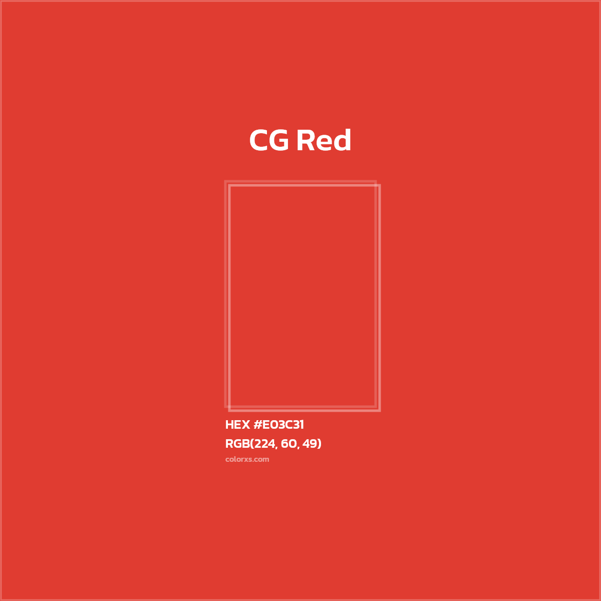 HEX #E03C31 CG Red Other - Color Code