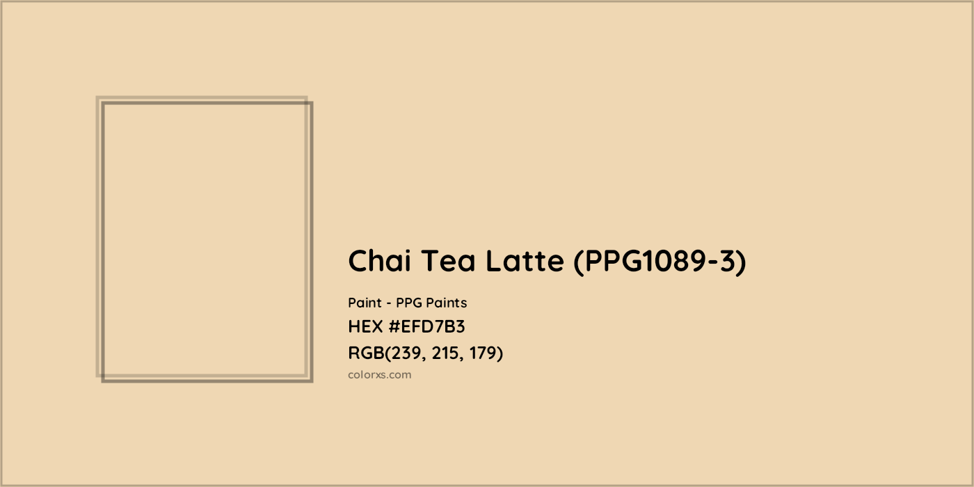 HEX #EFD7B3 Chai Tea Latte (PPG1089-3) Paint PPG Paints - Color Code